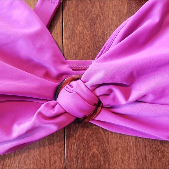 Time and Tru NWT swim suit magenta and floral removable pads mid rise bikini 3X - Picture 5 of 14